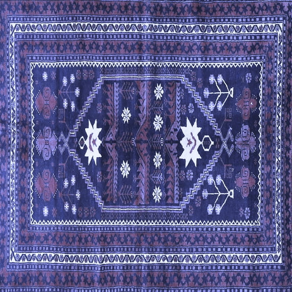 Ahgly Company Indoor Square Persian Blue Traditional Area Rugs, 4' Square