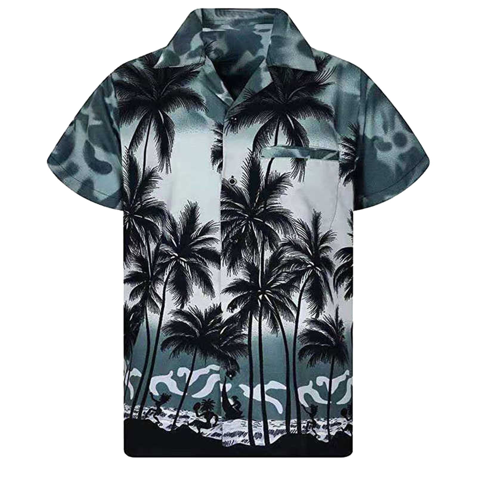 Made in Hawaii Men's Hawaiian Shirt Aloha Shirt Off-White with Matching Front Parrots