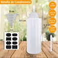 thumbnail image 2 of 3 Pcs Botellas de Plástico Exprimibles, Botellas Multiusos para Salsa de Tomate, Condimentos, Salsa de Barbacoa, Jarabes y Más, Incluye 1 Embudo de Silicona, 4 Etiquetas y 1 Bolígrafo, 2 of 4