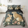 thumbnail image 2 of Manfei Cartoon Rabbit Bedding Comforter Set 7-Piece for Kids, Mystic Bohemian Animal King Bedding Sets, Tribal Western Floral Reversible Bed Sheets, Super Cozy Room Decor, 2 of 7