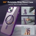 thumbnail image 2 of Dteck for Apple iPhone 15 with Magnetic Invisible Stand Military Drop Protection Case, Shockproof Compatible with MagSafe Slim Rugged Matte Ring Holder Holder Phone Case for Men Women, purple, 2 of 7