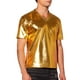 thumbnail image 4 of Camiseta de fiesta disco de manga corta brillante y metálica para hombres INSPIRE CHIC S dorado brillante, 4 of 6