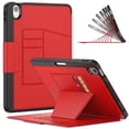 thumbnail image 2 of Dteck Luxury Business Case for iPad Air 11 inch 2025/2024 (M3/M2),Mangetic Leathe Card Slots Smart Case Built-in Pencil Holder Shockproof TPU 7 Viewing Angles Stand Folio Cover,Red, 2 of 10