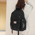 thumbnail image 1 of Mochila Mochila Niñas Impermeable Sólido Cremallera Ventilar Mochila Negro, 1 of 8