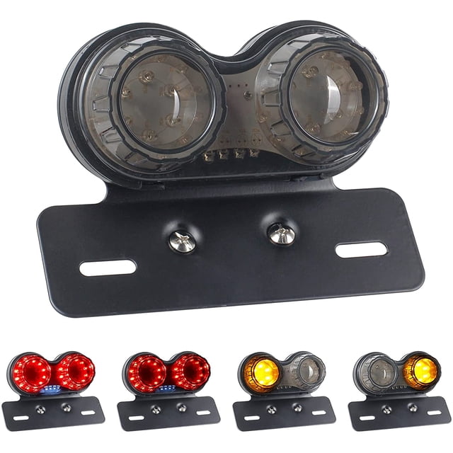 Luz trasera LED para motocicleta, intermitentes de freno integrados, luces para matrícula, luz trasera universal compatible con Honda Suzuki Cafe Racer