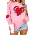thumbnail image 4 of Valentines Women Shirts Love Heart Graphic Long Sleeve Funny Sweater Shirt Pullover Tops Festival Red Sweatshirts, 4 of 9