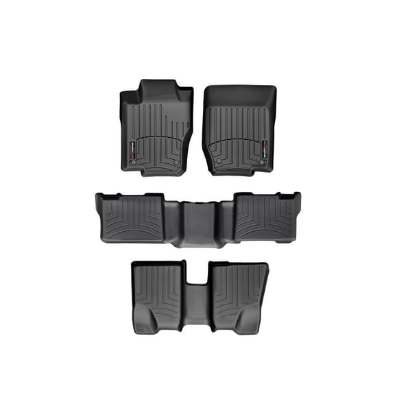 WeatherTech Custom Fit FloorLiners compatible with 2007-2012 Mercedes GL-Class - Complete Set (1st, 2nd, & 3rd Row), Black