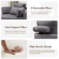 thumbnail image 4 of MEISSALIVVE Swivel Barrel Chair with Storage Ottoman & USB Port, 360° Lounge Chair with 4 Pillows, Corduroy Fabric, Gray Accent Chair for Living Room, 4 of 7