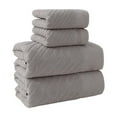 thumbnail image 3 of Bxaolu Bath Towel Set, Cotton Bathroom Towels, Soft and Absorbent, 4 Piece Towel Set Include 2 Bath Towels, 2 Washcloths, Brown, 3 of 7