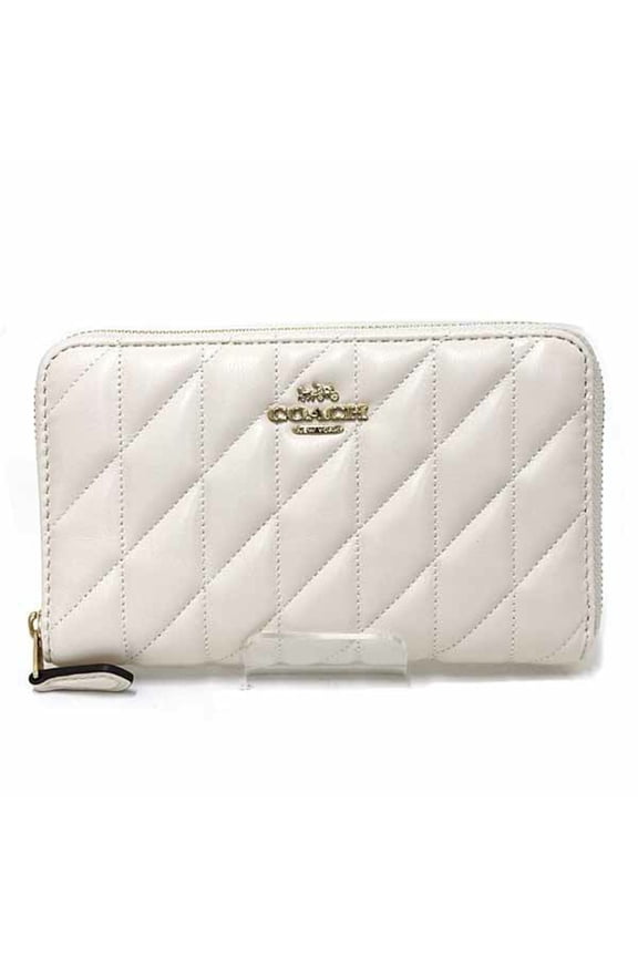 Pre-Owned Coach Outlet Medium ID Zip Wallet, Quilted Bifold Wallet in Nappa Leather,... (Good)