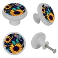 thumbnail image 4 of Sunflower Fluorescent Drawer Pulls with Screws: Round 4-Pack, Glow-in-the-Dark Knobs, Suitable for Cabinets, Wardrobes, Dressers - Furniture Decor with Dresser Knobs, Cabinet Pulls, 4 of 6