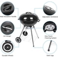 thumbnail image 4 of WYDK 18 inch Portable Charcoal Grill, Stainless Steel BBQ Kettle Charcoal Grill with Wheels and Storage Holder for Camping, Picnic, Barbecue, Party, Outdoor Activities, 4 of 7