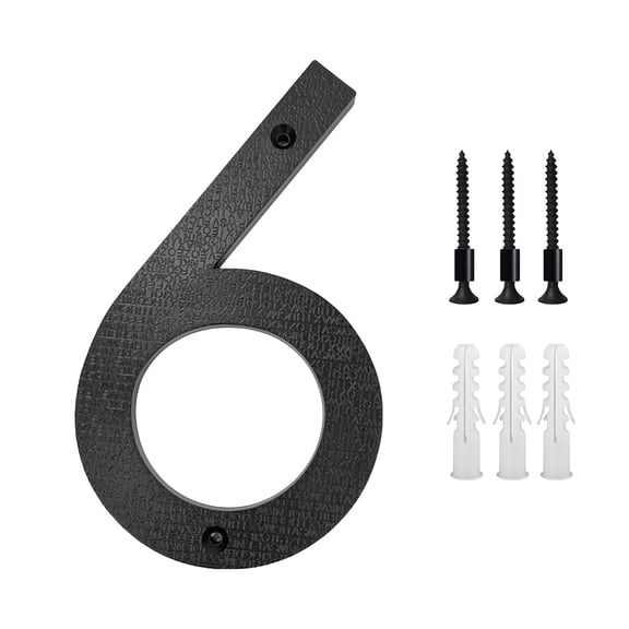 8 Inch Modern House Numbers, Metal Finish Door Number Address Letters for Outside Signs, Weatherproof Plastic Numerals with Nails for Home Apartment Hotel