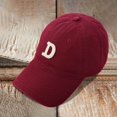 thumbnail image 2 of Mens Baseball Caps Letter D Baseball Cap Adjustable Sun Hat For Casual Outdoor Activities Wine One Size, 2 of 4