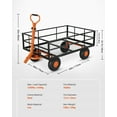 thumbnail image 3 of 1200 Lbs Steel Garden Cart, Heavy Duty Garden Wagon Cart Pullable on Wheels, Metal Yard Utility Wagon Carts with 10" All Terrain Tires, Mesh Removable Sides and 180°Rotating Handle, 3 of 5