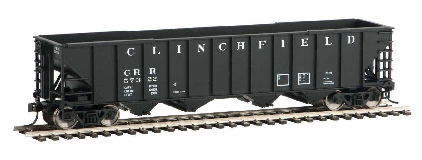 Walthers HO Scale 50' 100Ton 4Bay Hopper Clinchfield Railroad (Black