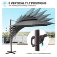 thumbnail image 2 of Pellebant 11 ft. x 11 ft. Square Double Top Patio Cantilever Umbrella, Dark Gray, 2 of 8