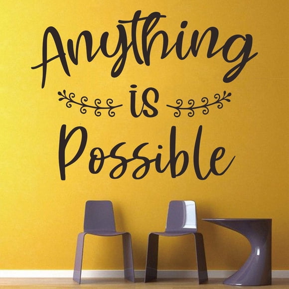 TIMIFIS Wall Sticker Anything Is Possible Bedroom Dressing Table Decorative Wall Sticker Home Decor