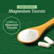 Nobi Magnesium Taurate Mineral Supplement with Vitamin B6 & Black Pepper, 1900mg, 60 Capsules