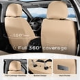 thumbnail image 4 of Coverado Front Car Seat Covers, Luxury Leather Car Seat Protectors, Fashion Auto Interior Cushions Universal Fit for Most Cars, SUVs and Trucks, Beige, 4 of 5