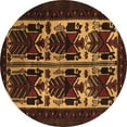 thumbnail image 1 of Ahgly Company Indoor Round Persian Brown Traditional Area Rugs, 4' Round, 1 of 4