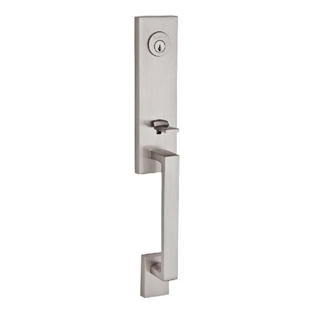 Baldwin SC.SEAXTUB.R.CSR.150.S Single Cylinder Seattle Handleset Right Hand Tube Lever & Contemporary Square Rose with Smartkey, Satin Nickel