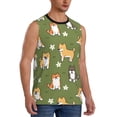 thumbnail image 2 of PAYOHTO Men's Sleeveless Shirts Gym Tank Top with Shiba Inu Dog and Flower Design, 2 of 8