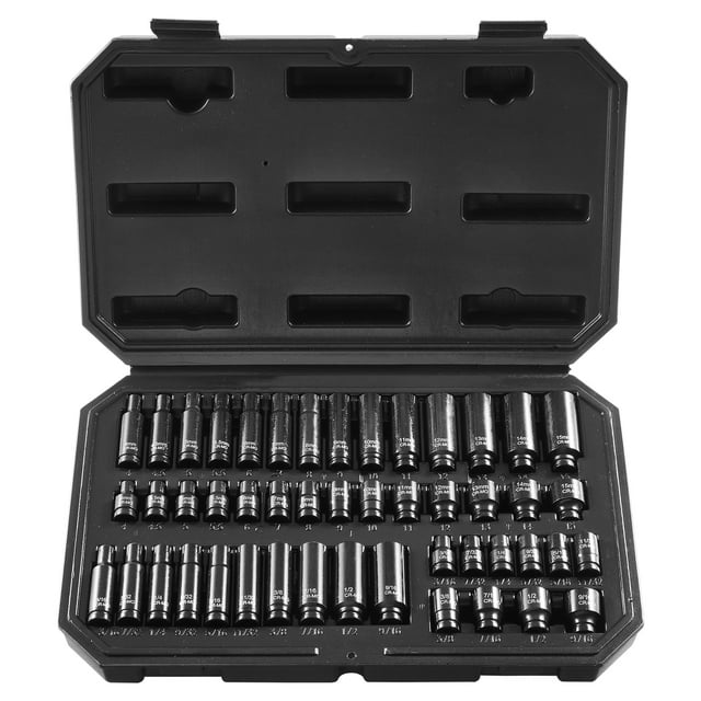 Juego de vasos de impacto VEVOR de 48 piezas, con 6 puntas y punta de 1/4", kit de herramientas con trinquete