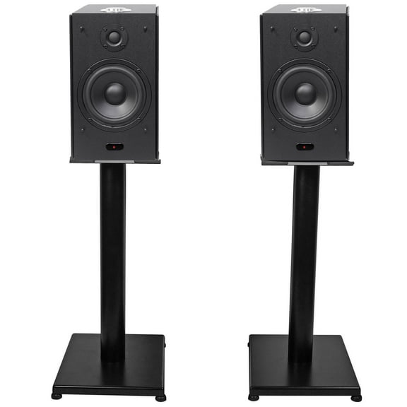 (2) Rockville HD5B 5" Powered Bookshelf Speakers Bluetooth Monitors w/21" Stands