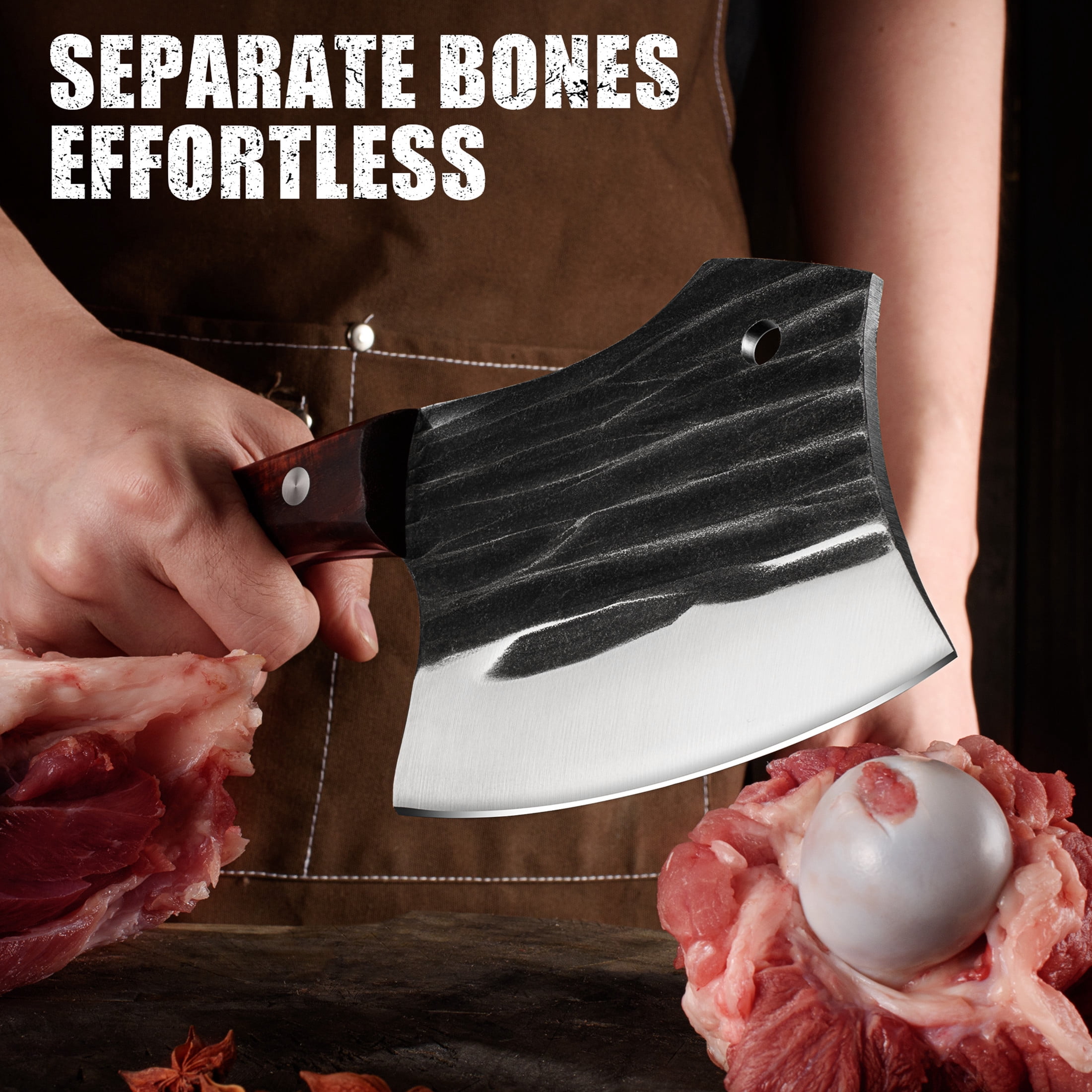 ENOKING Heavy Duty Stainless Steel Butcher Knife 5.7 Inch Meat