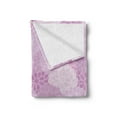 thumbnail image 2 of Floral Soft Flannel Fleece Blanket, Dahlia Petals Blossoming Perennial Spring Flowers Rural Flourish Pattern, Cozy Plush for Indoor and Outdoor Use, 70" x 90", Baby Pink Pale Mauve, by Ambesonne, 2 of 5