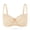 Beige, variant on Plus Size Unlined Balconette Bra Lace Demi Bralettes Underwire Bras for Women, Purple 42E/DD