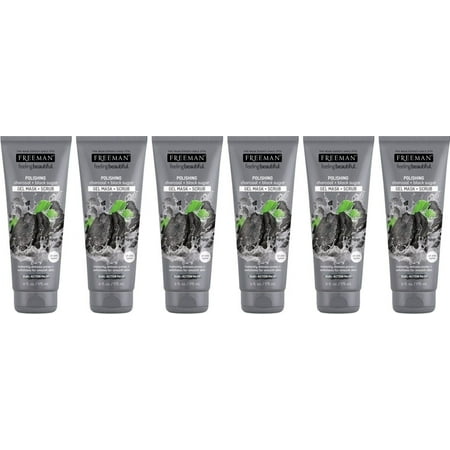 Freeman Feeling Beautiful Facial Polishing Mask Charcoal & Black Sugar 6 oz 6 Pk