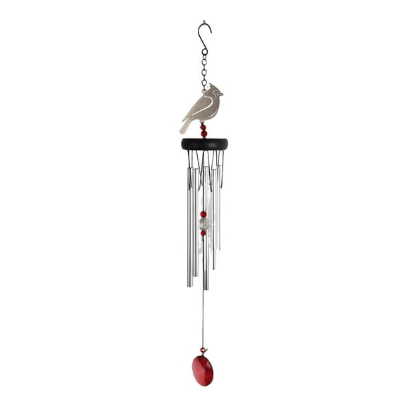 FC Design 20" Long Cardinal Wood Top Etched Wind Chime Statue Sculpture Ornament Decoration Home/Room/Garden Decor and Unique Gift Ideas for Housewarming, Holidays and Birthdays