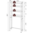 thumbnail image 2 of Over The Toilet Storage Rack, 4 Tier Bathroom Organizer Over Toilet, Freestanding Space Saver Toilet Stand with 2 Hooks, Bathroom Storage Shelf, Easy to Assemble, White, 2 of 17