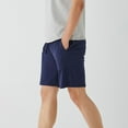 thumbnail image 3 of SWSMCLT Men's 100 Cotton Shorts Soft Pajama Shorts Drawstring Elastic Waist Stretch Lounge Shorts Summer Casual Sleeping Navy Medium, 3 of 4