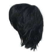 Short Pixie Cut Wig Synthetic Hair Wigs for Women with Bangs Natural Black Wig Layered Wavy Style Short Wigs for Women