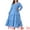 Blue, variant on Plus Size Polka Dots Long Maxi Lantern Sleeve Dress 3X Khaki
