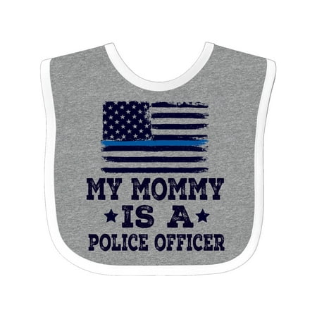 Mommy Baby Bib - Mommy Is A Police Officer Law Enforcement Baby Bib