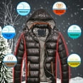 thumbnail image 1 of Men Winter Stand Collar Hooded Down Jacket Slim Fit Cotton Padded Coat Outwear, 1 of 7