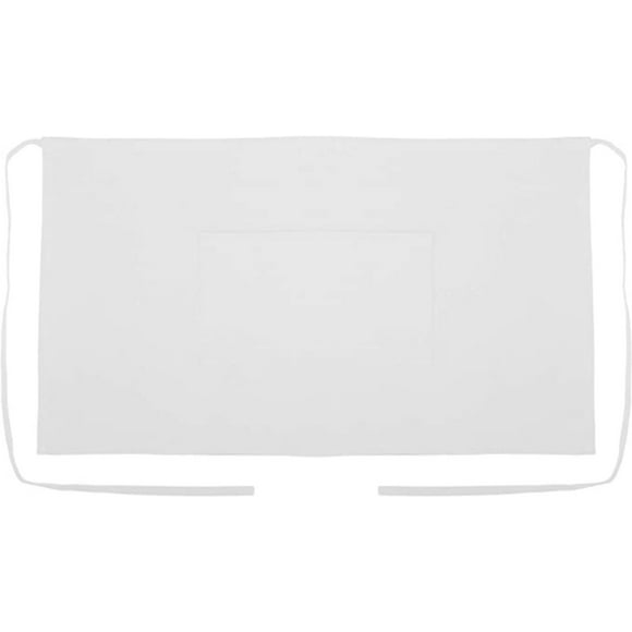 UBICON Men & Womens Unisex Cooking Cotton Aprons with Large White/Black Pockets, Long Tiebacks for Kitchen, Grill, Food Preparation, Home Painting, Garden & Baking (White, Waist Length,25 Pack)