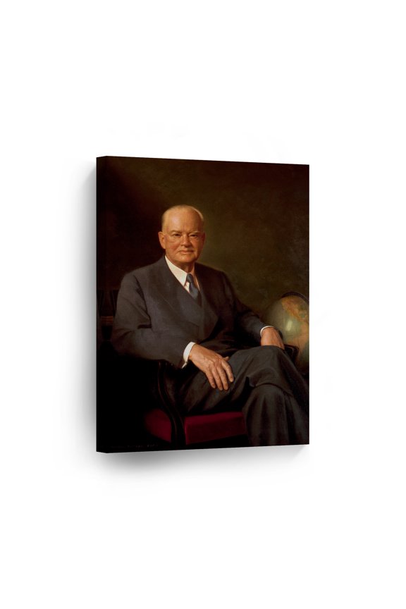 31st President of The United States of America Herbert Hoover Portrait Oil Painting Canvas Wall Art Print American History Political Icon Office Library Living Room Home Decor 36x24