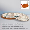 thumbnail image 4 of Tree Set of 6 Round Microfiber Leather Coasters, 11x11 cm/4.3x4.3 in Drink Coasters for Home and Office, Heat, Stylish Table Mats, 4 of 6
