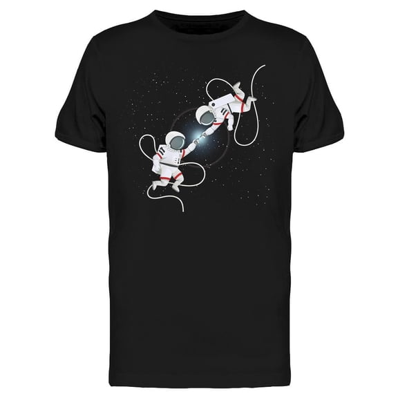 Astronauts Reaching Their Hands. T-Shirt Men -Image by Shutterstock, Male Large