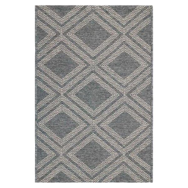 Better Homes & Gardens 2' x 3' Grey Diamond & Stripes Reversible Indoor/Outdoor Scatter Rug