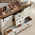 thumbnail image 2 of OKD Farmhouse Dresser Organizer with 2 Doors and 4 Drawers, Storage Chest of Drawers for Bedroom, Antique White, 2 of 5