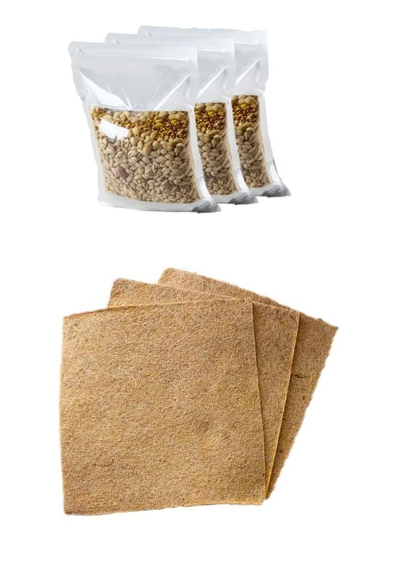 Cat Grass Growing Kit - Organic Seed, Jute Grow Mats, 10 x 10 Grow Container - Great for Indoor or Outdoor Cat, Dogs and Other Pets - TRAYS NOT INCLUDED (Refill 3X Jute & 3X Seed Packets)