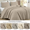 thumbnail image 5 of Chezmoi Collection Luca 3-Piece Oversized Bedspread Set, Queen Size, Khaki, Summer Quilt Lightweight Microfiber Bedspread 100 x 106, Floral Medallion Pattern Coverlet for All Season, 5 of 9