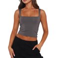 thumbnail image 1 of Fortune Women Vest Sleeveless Straps Crop Top Basic Slim Cami Tank Top, 1 of 5