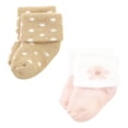 thumbnail image 3 of Hudson Baby Infant Girl Cotton Rich Newborn and Terry Socks, Blush Flower, 0-6 Months, 3 of 6